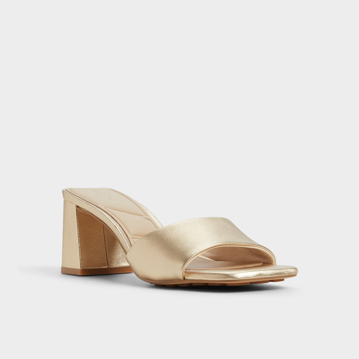 Tisha Gold Women's Heeled mules - Heeled mule, Block heel | Aldo