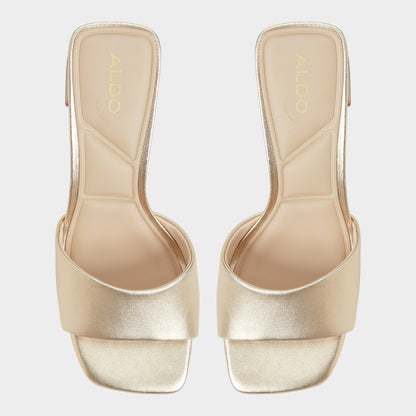 Tisha Gold Women's Heeled mules - Heeled mule, Block heel | Aldo