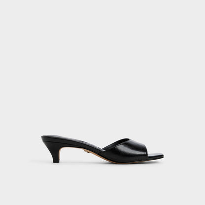 Haeden Black Women's Heeled mules - Heeled mule, Kitten heel | Aldo