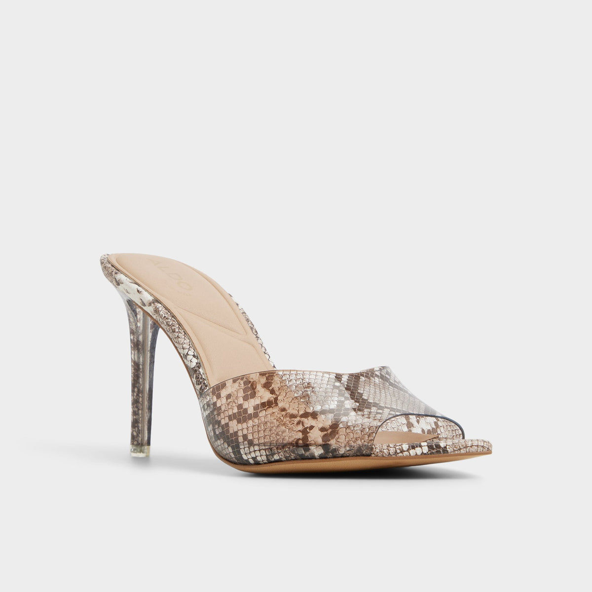 Anitabrilden Other Grey Women's Mule slides - Heeled mule, Stiletto heel | Aldo