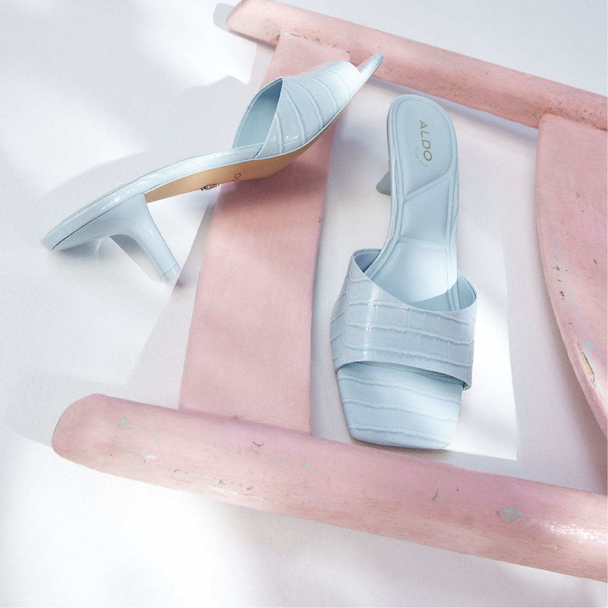 Enchanting Pastel Blue Women's Heeled mules - Heeled mule, Kitten heel | Aldo