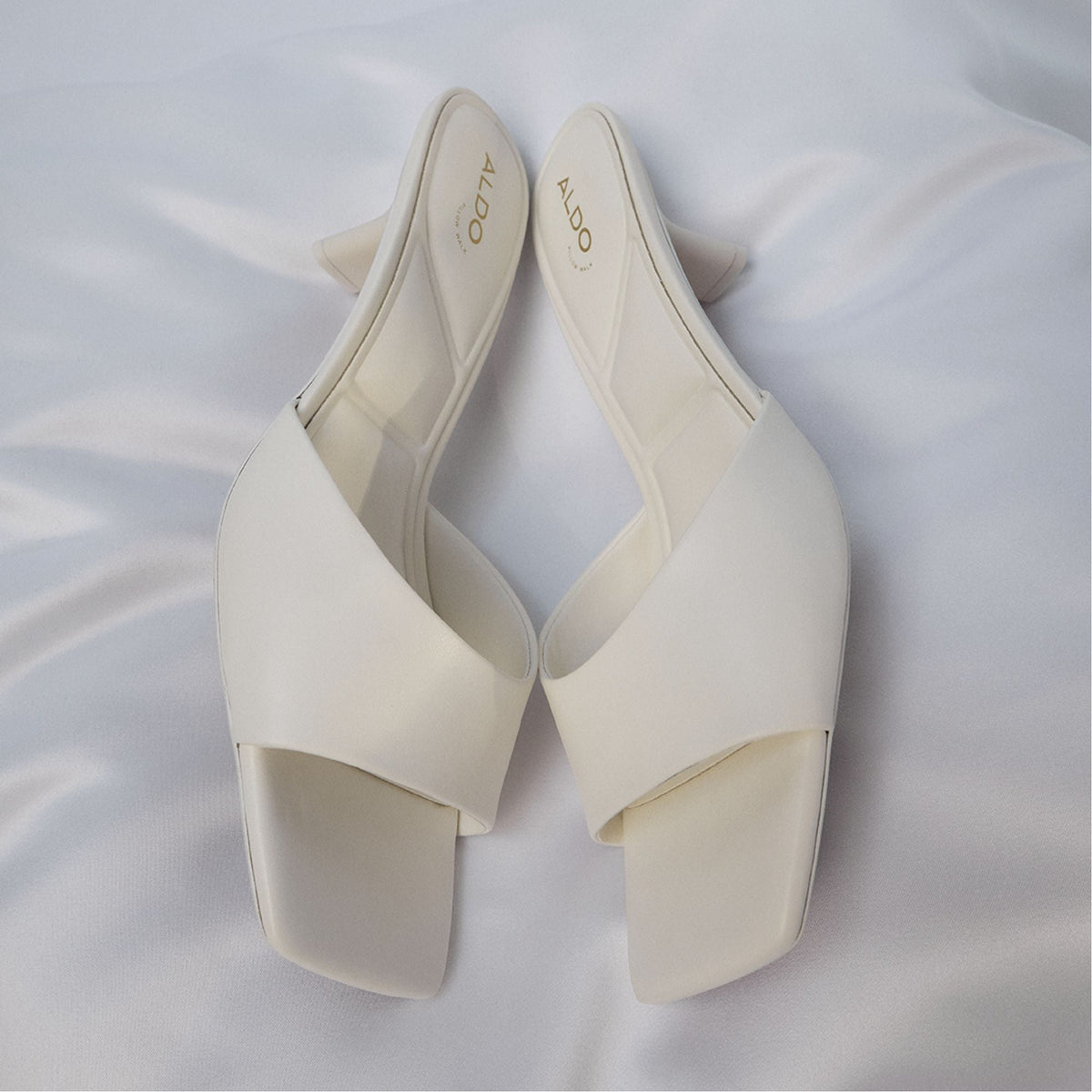 Enchanting White Women's Heeled mules - Heeled mule, Kitten heel | Aldo