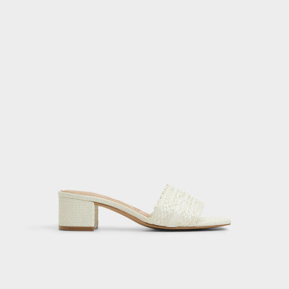 Claudina White/Bone Women's Block heels - Heeled mule, Block heel | Aldo