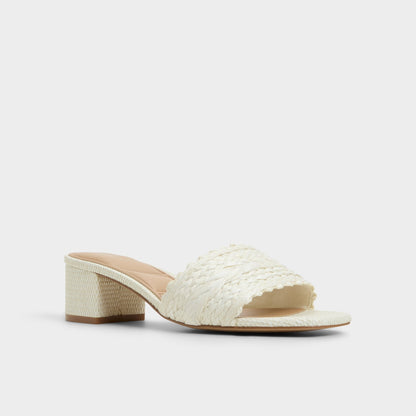 Claudina White/Bone Women's Block heels - Heeled mule, Block heel | Aldo