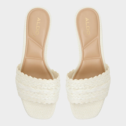 Claudina White/Bone Women's Block heels - Heeled mule, Block heel | Aldo