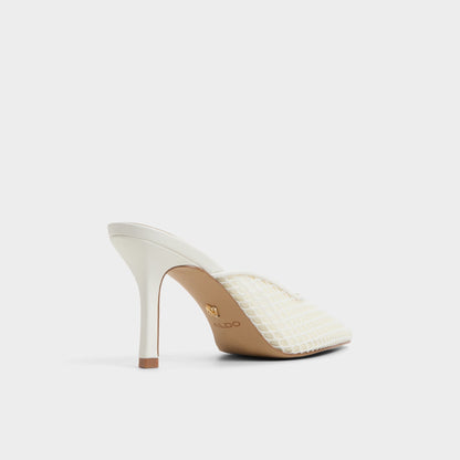 Gamilia Open White Textile Mesh Women's Mesh - Heeled mule, Stiletto heel | Aldo