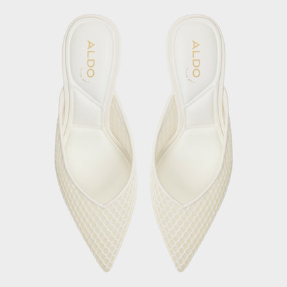 Gamilia Open White Textile Mesh Women's Mesh - Heeled mule, Stiletto heel | Aldo