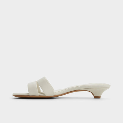 Scarletta White/Bone Women's Mule slides - Heeled mule, Kitten heel | Aldo