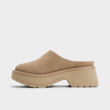 Academia Beige Women's Cold Weather Shoes - Heeled mule, Lug sole | Aldo