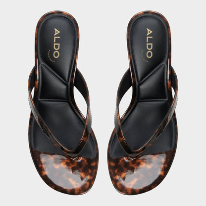 Jump in Open Brown - Heeled flip flop, Kitten heel | Aldo