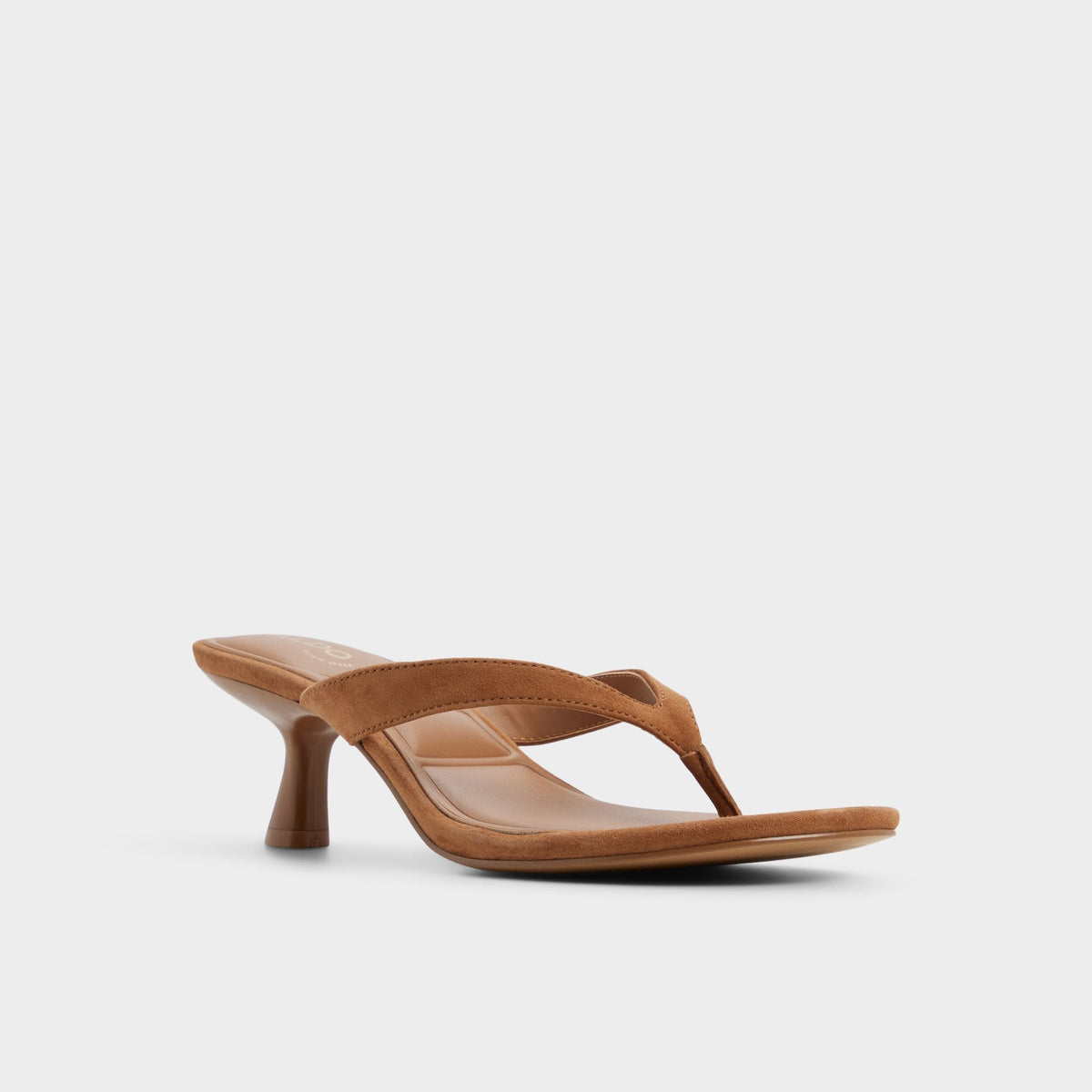 Jump in Medium Brown - Heeled flip flop, Kitten heel | Aldo