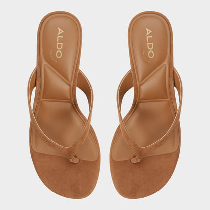 Jump in Medium Brown - Heeled flip flop, Kitten heel | Aldo