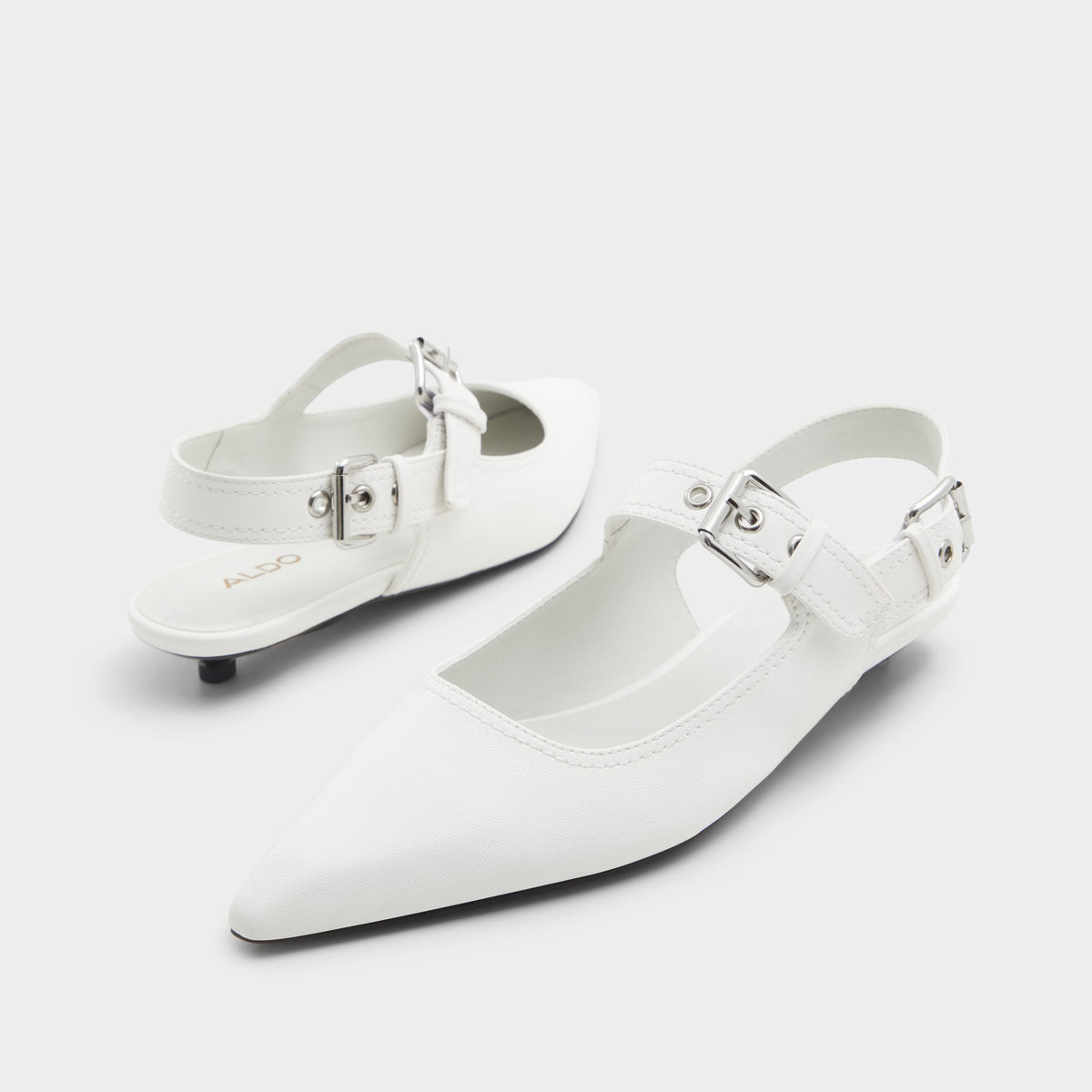Kellya White Women's Slingbacks - Sling back high heel, Kitten heel | Aldo