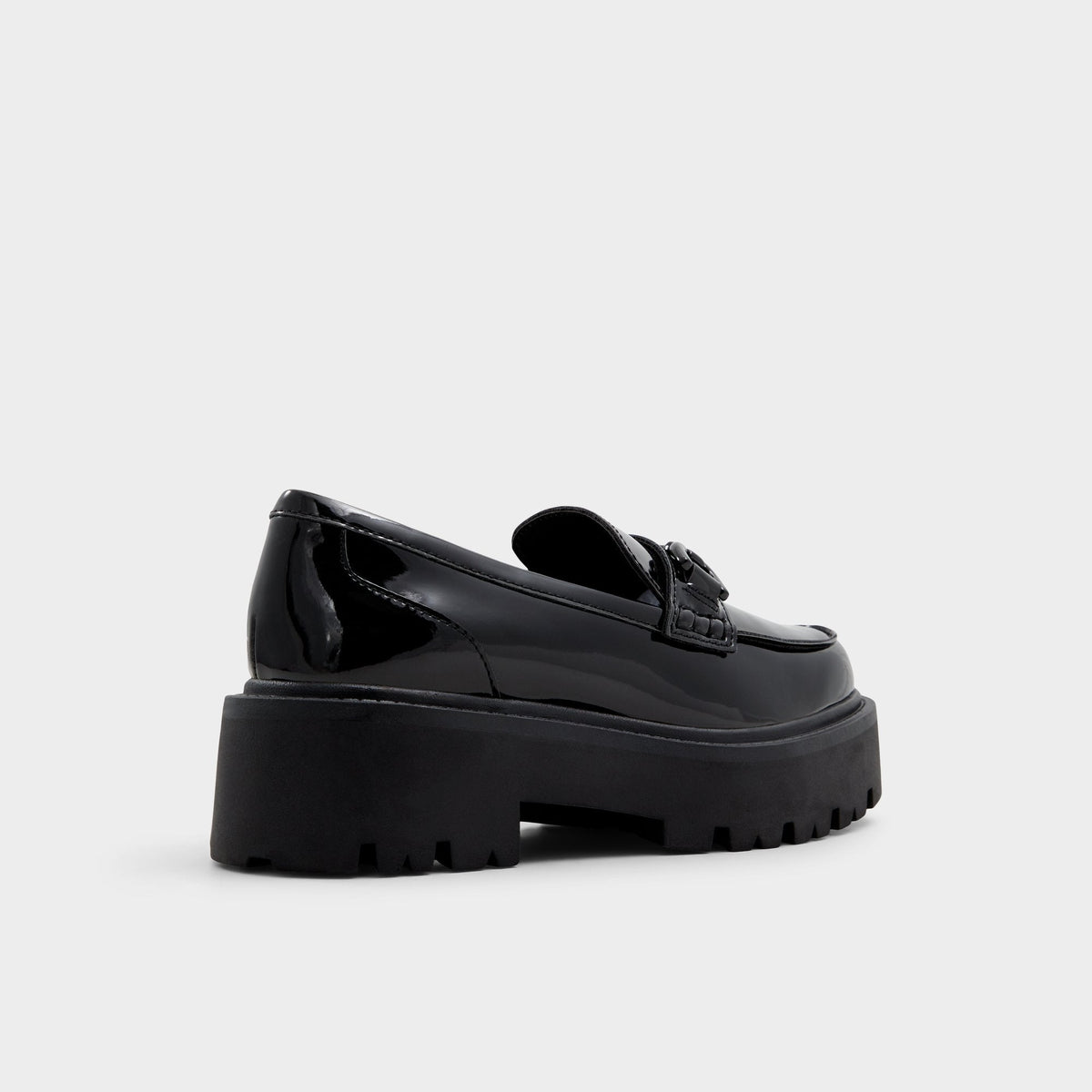 Oneameth Black Synthetic Patent Women's Loafers & Oxfords - Loafer, Lug sole | Aldo