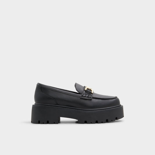 Oneameth Black Synthetic Smooth Women's Loafers & Oxfords - Loafer, Lug sole | Aldo