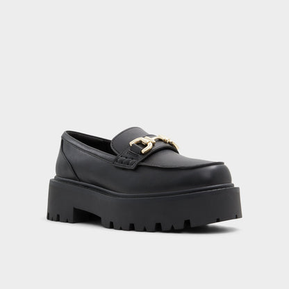 Oneameth Black Synthetic Smooth Women's Loafers & Oxfords - Loafer, Lug sole | Aldo