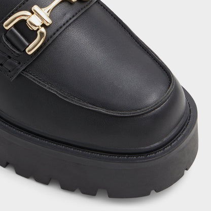 Oneameth Black Synthetic Smooth Women's Loafers & Oxfords - Loafer, Lug sole | Aldo