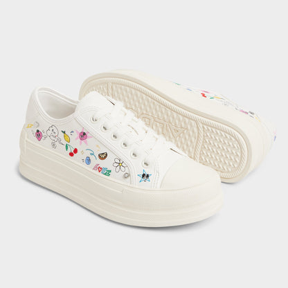 Rayes White/Multi Women's Low top sneakers - Sneaker, Platform | Aldo