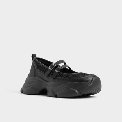 Aethera Black Women's Platform and wedge sneakers - Mary Jane Sneakers, Jogger sole | Aldo