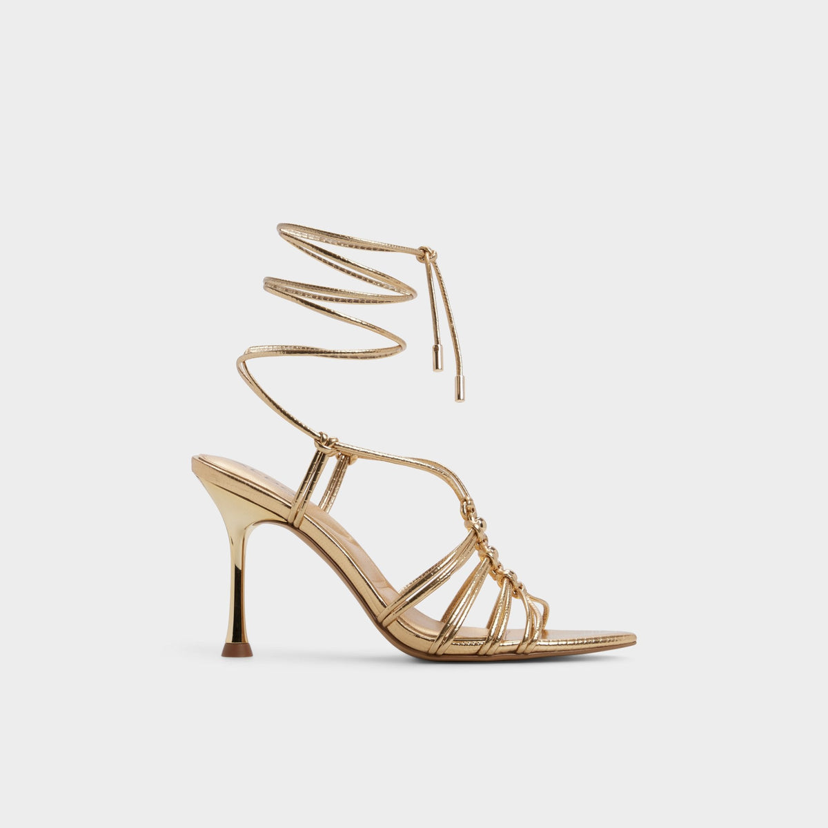 Curacao in Gold - Strappy heeled sandal, Stiletto heel | Aldo