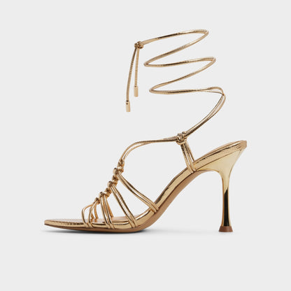 Curacao in Gold - Strappy heeled sandal, Stiletto heel | Aldo