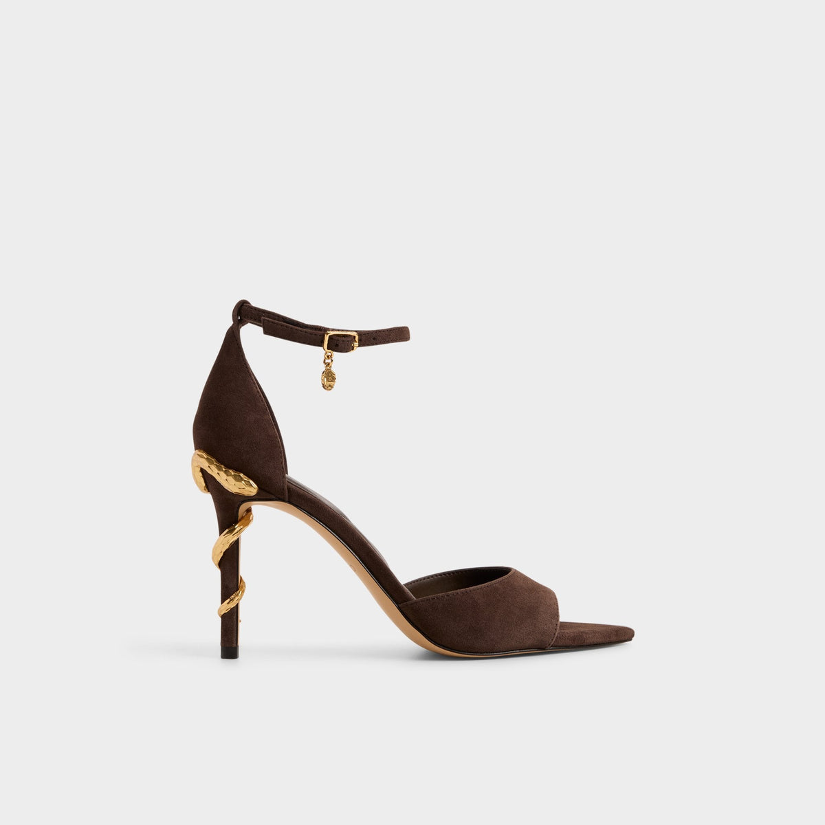 Medeza in Dark Brown - Strappy heeled sandal | Aldo