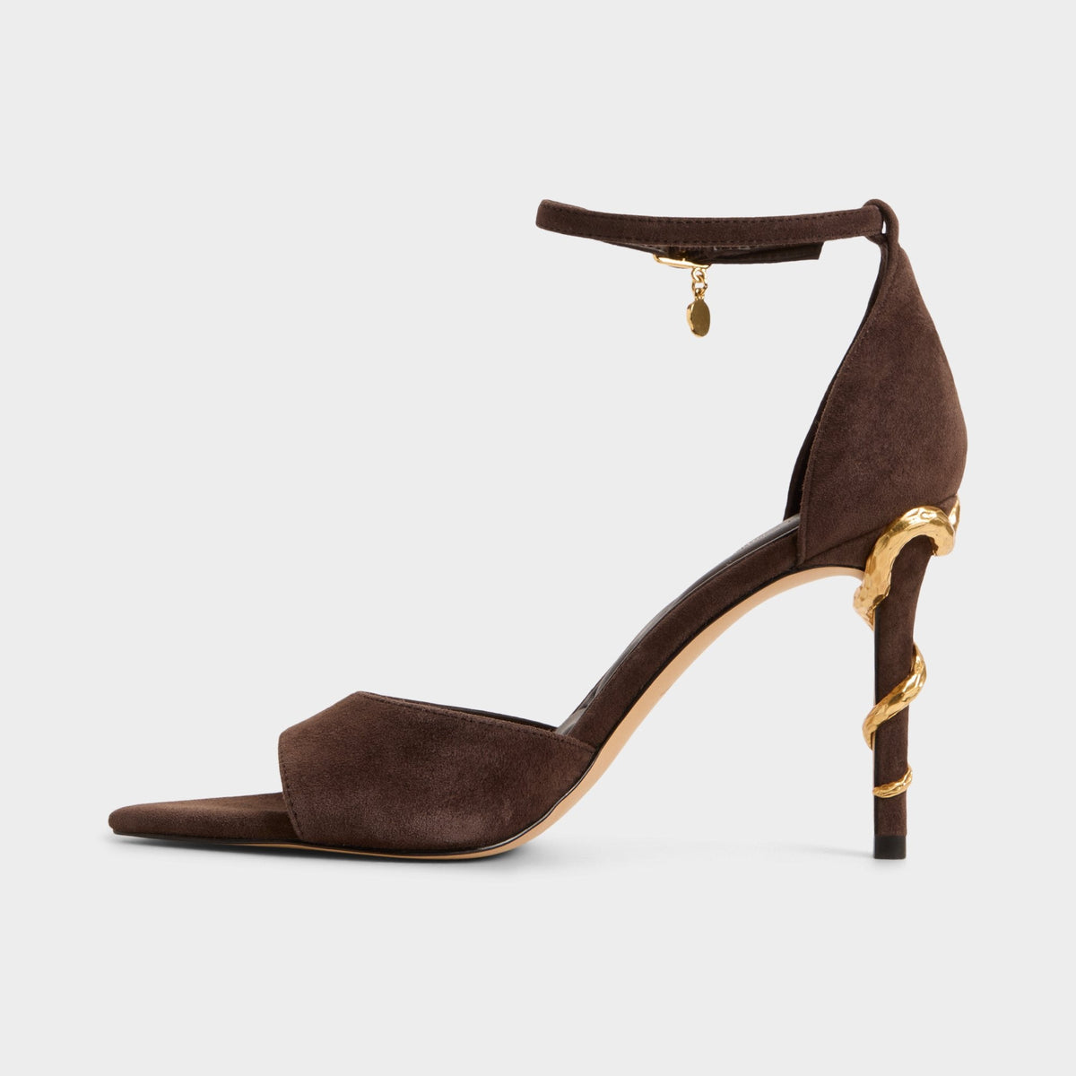 Medeza in Dark Brown - Strappy heeled sandal | Aldo