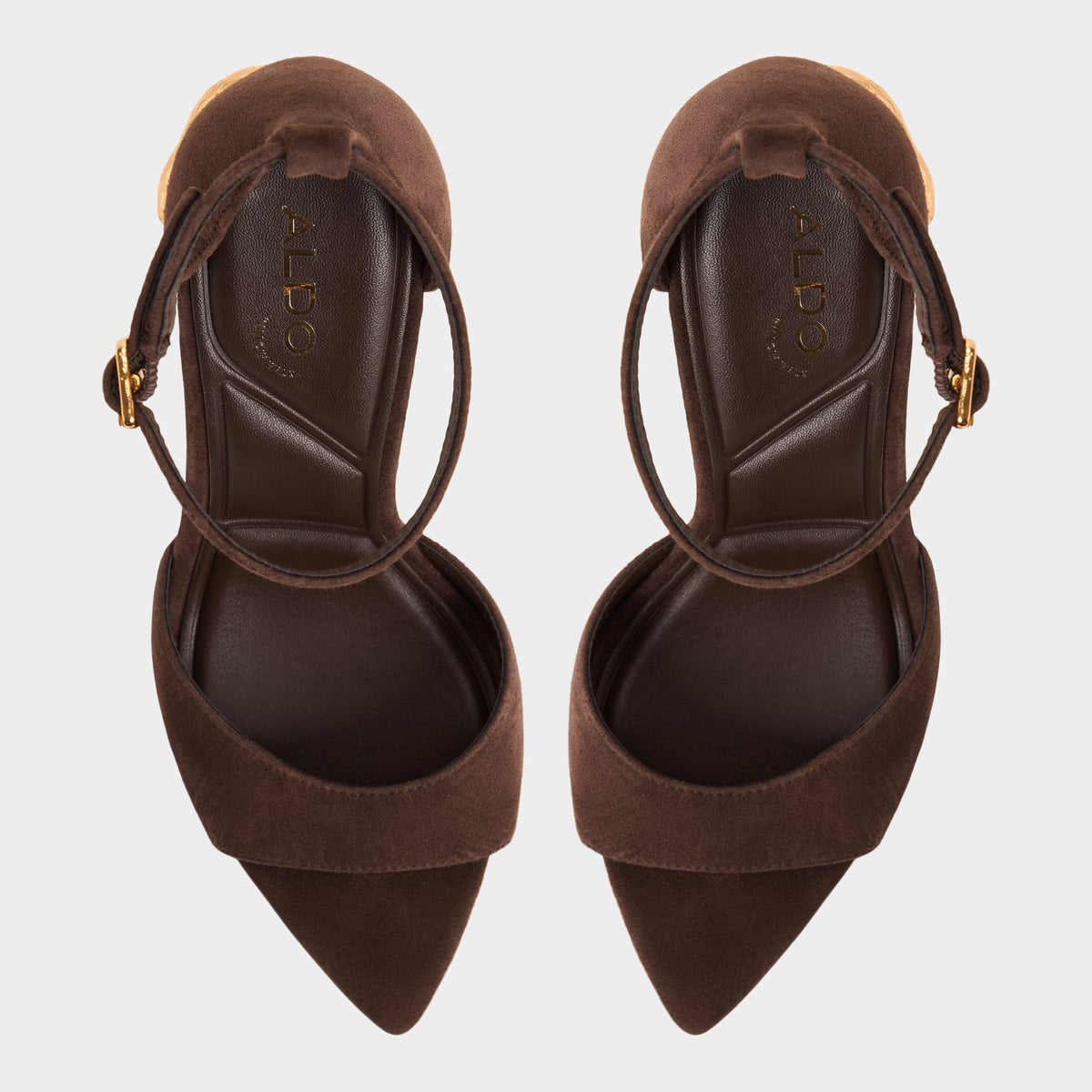 Medeza in Dark Brown - Strappy heeled sandal | Aldo
