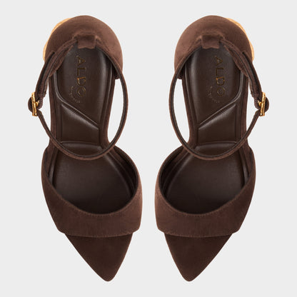 Medeza in Dark Brown - Strappy heeled sandal | Aldo
