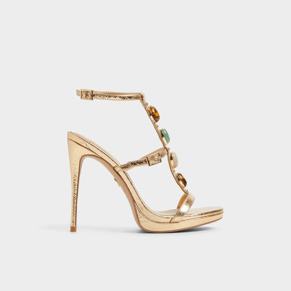 Opalia Gold Women's Strappy sandals - Strappy heeled sandal, Platform | Aldo