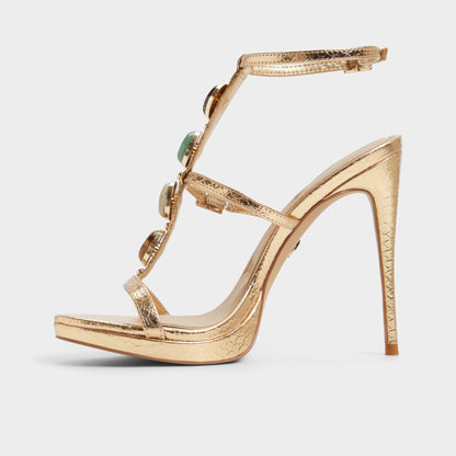 Opalia Gold Women's Strappy sandals - Strappy heeled sandal, Platform | Aldo