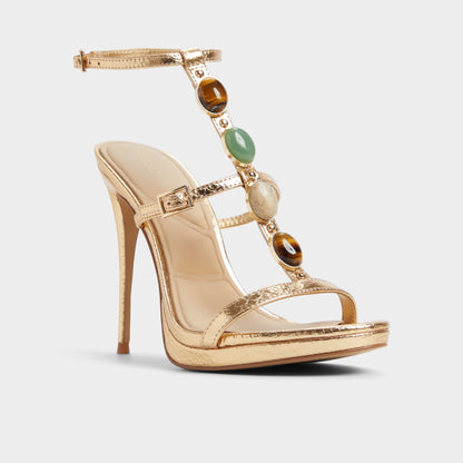 Opalia Gold Women's Strappy sandals - Strappy heeled sandal, Platform | Aldo