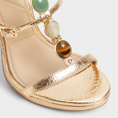 Opalia Gold Women's Strappy sandals - Strappy heeled sandal, Platform | Aldo