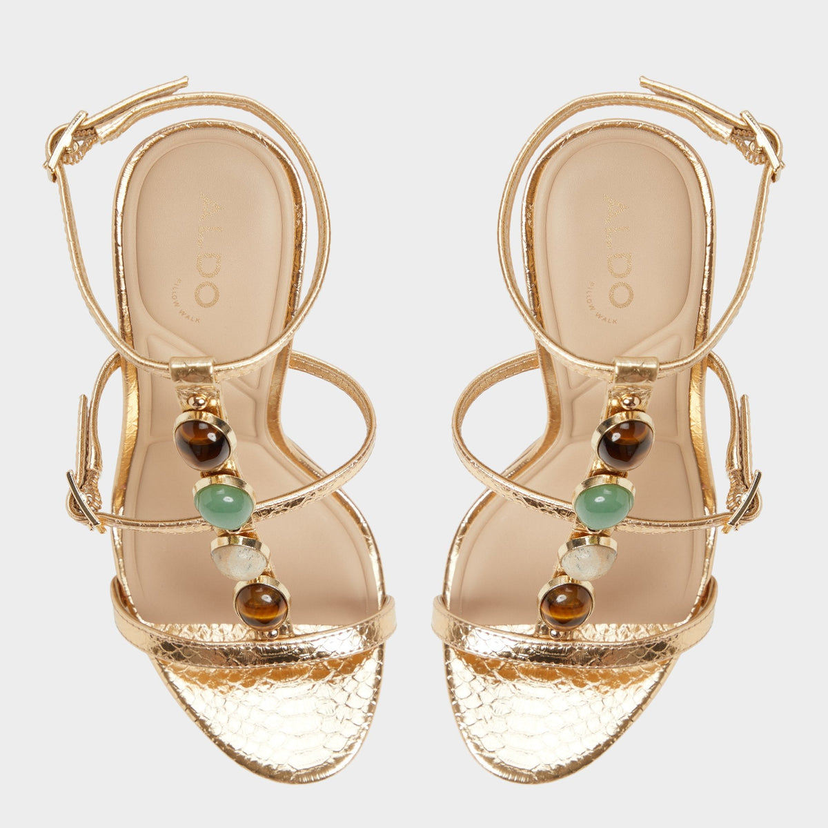Opalia Gold Women's Strappy sandals - Strappy heeled sandal, Platform | Aldo