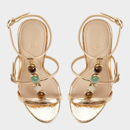 Opalia Gold Women's Strappy sandals - Strappy heeled sandal, Platform | Aldo