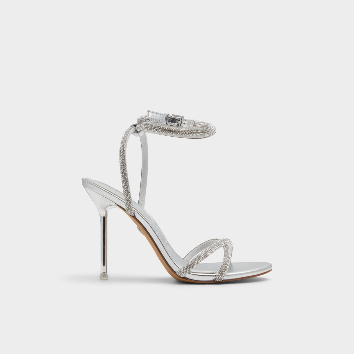 Manaelden Silver Women's Heeled sandals - Strappy heeled sandal, Stiletto heel | Aldo
