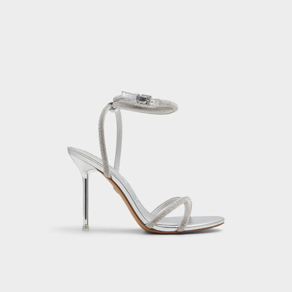 Manaelden Silver Women's Heeled sandals - Strappy heeled sandal, Stiletto heel | Aldo