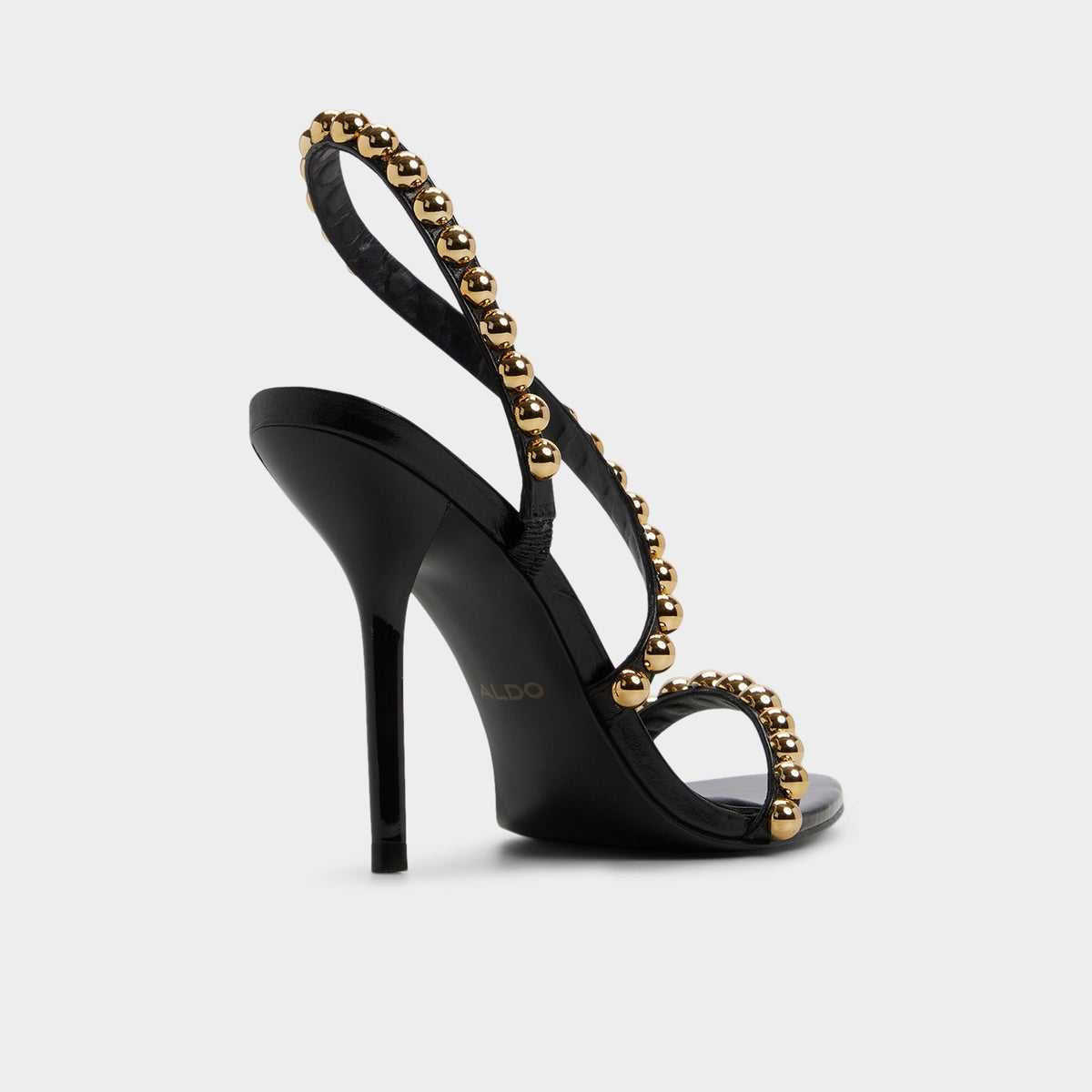 Attey in Black - Strappy heeled sandal, Stiletto heel | Aldo