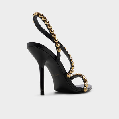 Attey in Black - Strappy heeled sandal, Stiletto heel | Aldo