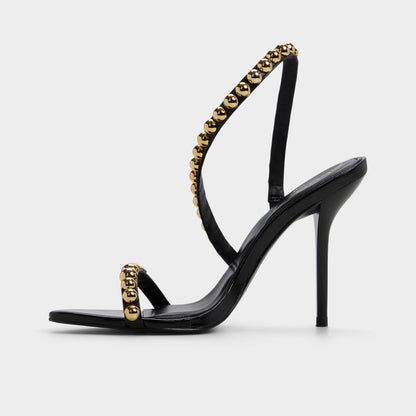Attey in Black - Strappy heeled sandal, Stiletto heel | Aldo