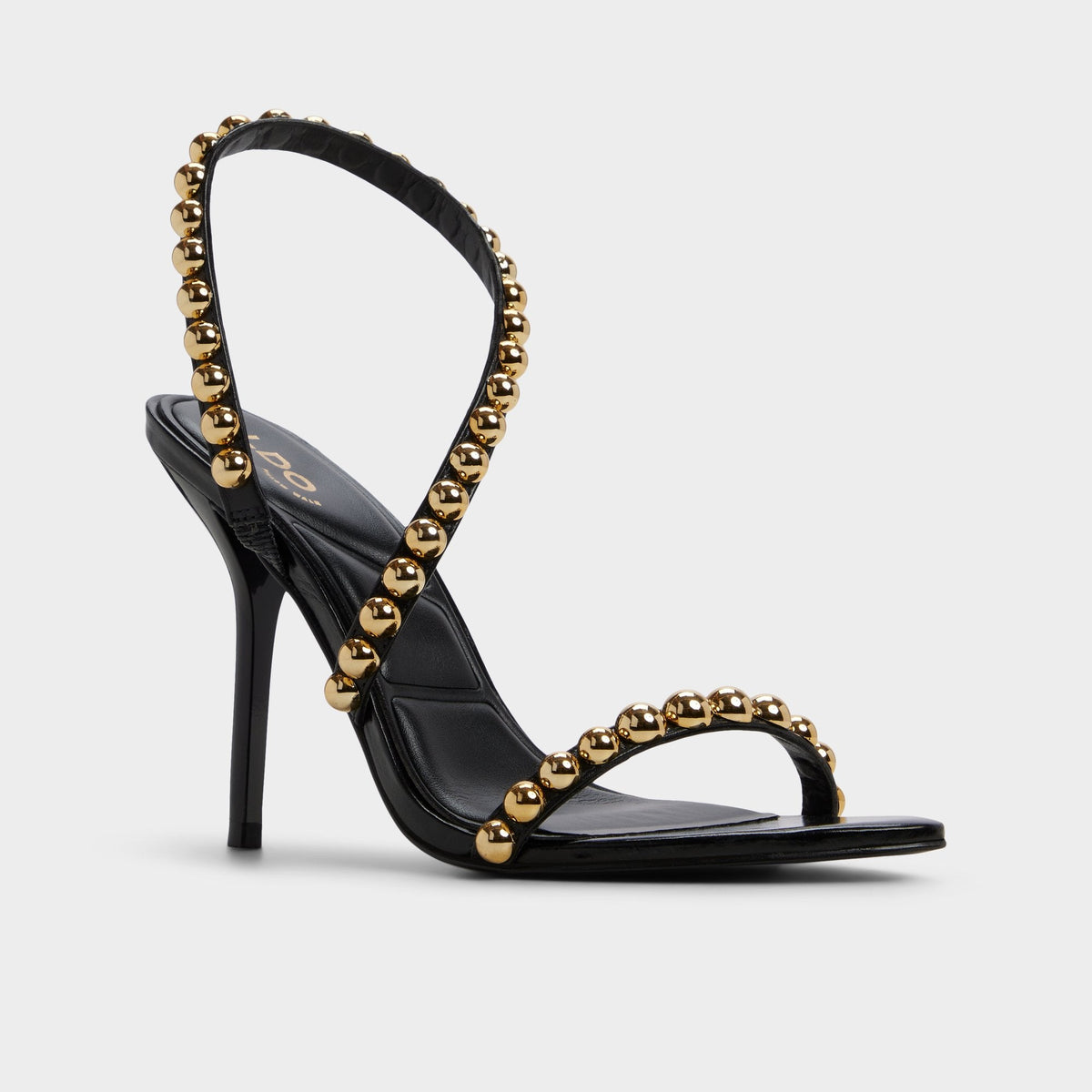 Attey in Black - Strappy heeled sandal, Stiletto heel | Aldo