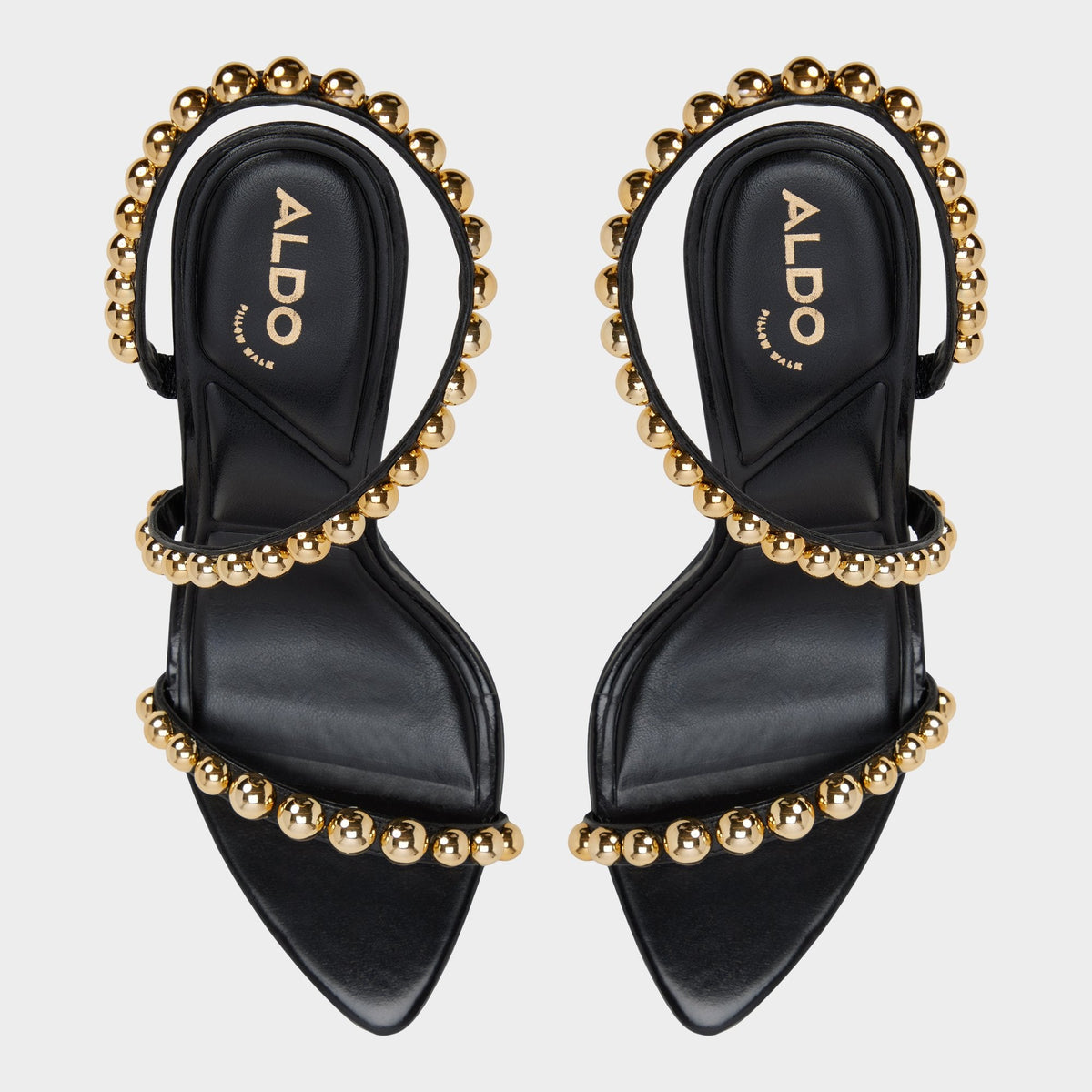 Attey in Black - Strappy heeled sandal, Stiletto heel | Aldo