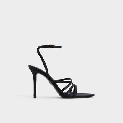 Solania Black Women's Strappy sandals - Strappy heeled sandal, Stiletto heel | Aldo