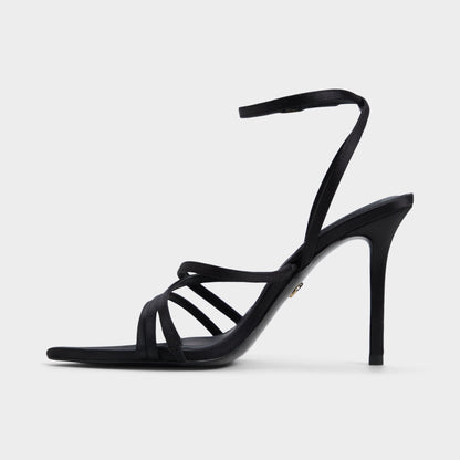 Solania Black Women's Strappy sandals - Strappy heeled sandal, Stiletto heel | Aldo