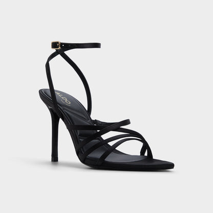 Solania Black Women's Strappy sandals - Strappy heeled sandal, Stiletto heel | Aldo