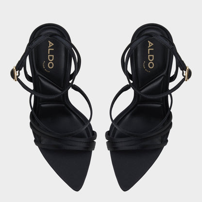 Solania Black Women's Strappy sandals - Strappy heeled sandal, Stiletto heel | Aldo