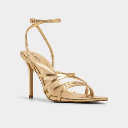 Solania Gold Women's Heeled sandals - Strappy heeled sandal, Stiletto heel | Aldo