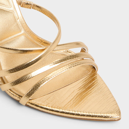 Solania Gold Women's Heeled sandals - Strappy heeled sandal, Stiletto heel | Aldo