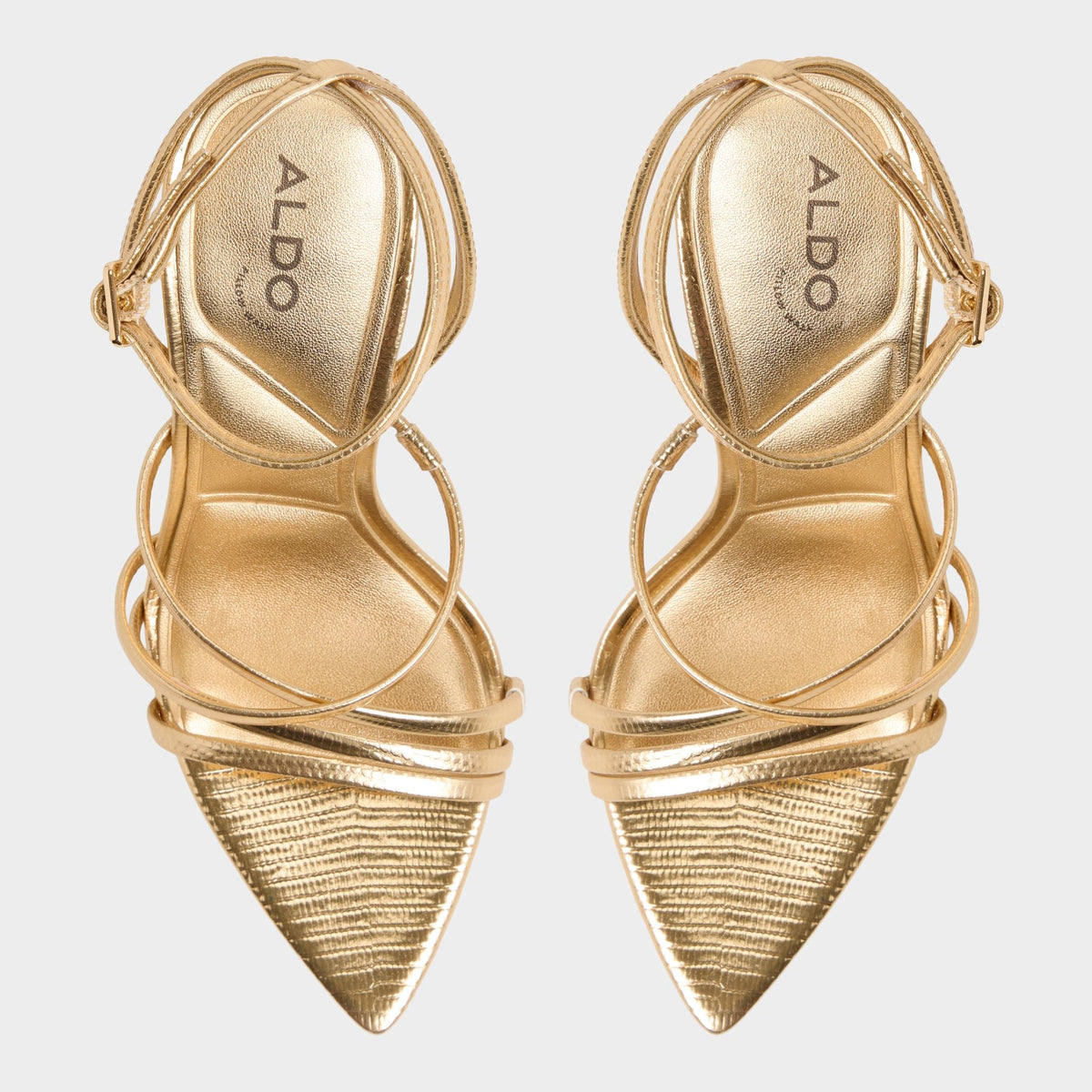 Solania Gold Women's Heeled sandals - Strappy heeled sandal, Stiletto heel | Aldo
