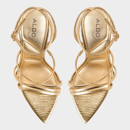 Solania Gold Women's Heeled sandals - Strappy heeled sandal, Stiletto heel | Aldo